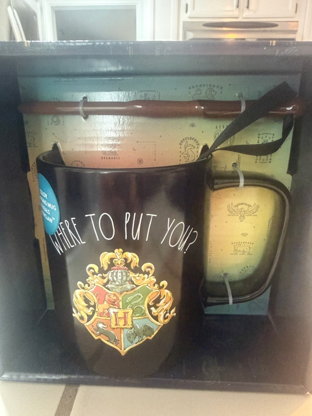 Harry Potter Hogwarts Crest Mug - Black with Multi-Color Crest